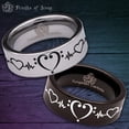 thumbnail image 1 of Bass Clef Heart Heartbeat Tungsten Carbide Ring, 1 of 9