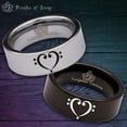 thumbnail image 1 of Bass Clef Heart Plain Tungsten Carbide Ring, 1 of 9