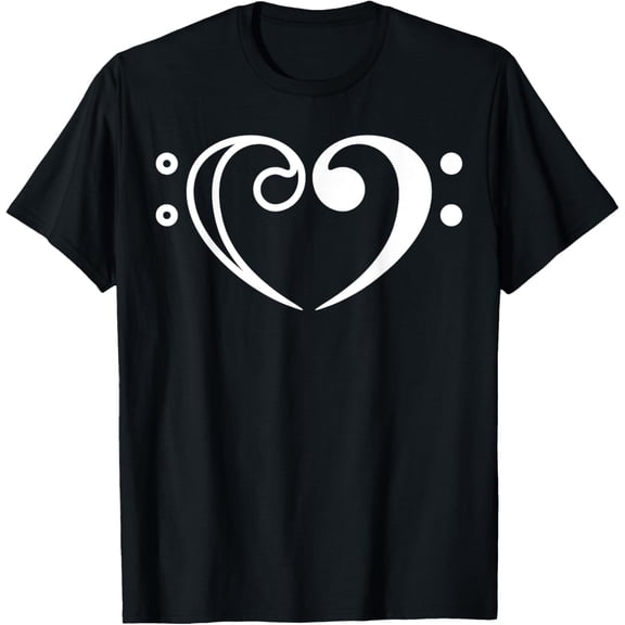 Bass Clef Heart Valentines Day For bass player gifts T-Shirt