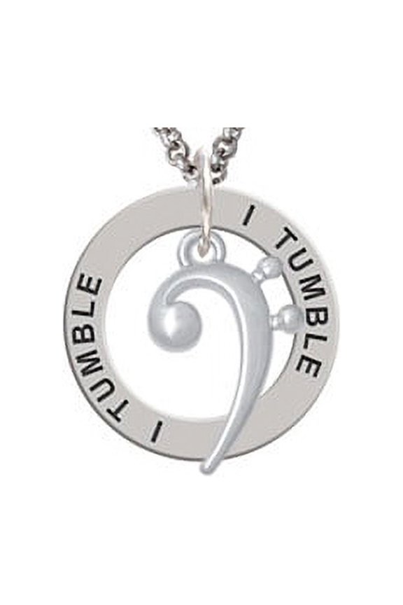 Bass Clef I Tumble Affirmation Ring Necklace