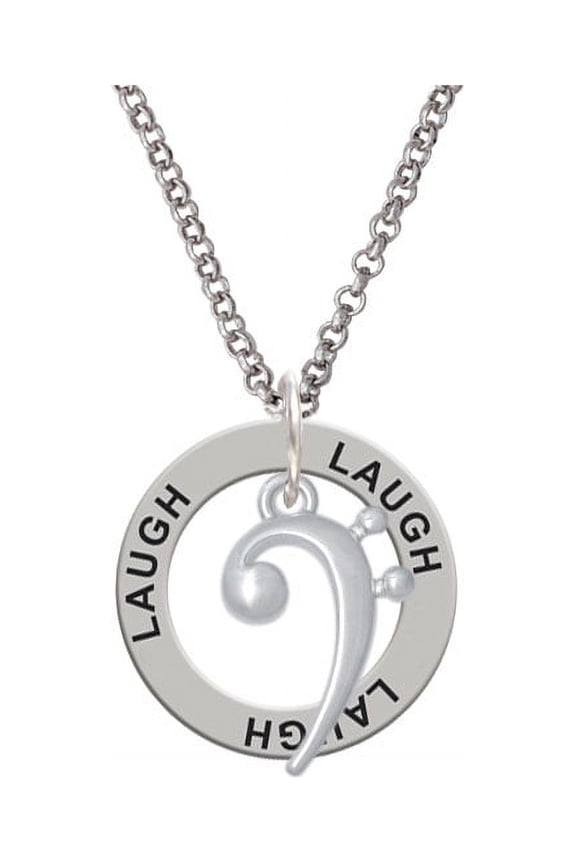 Bass Clef Laugh Affirmation Ring Necklace