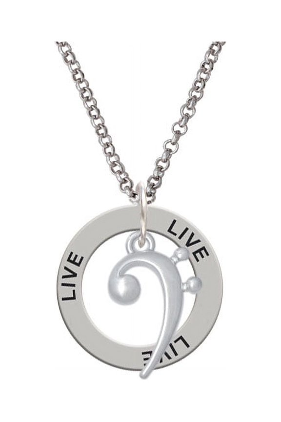 Bass Clef Live Affirmation Ring Necklace