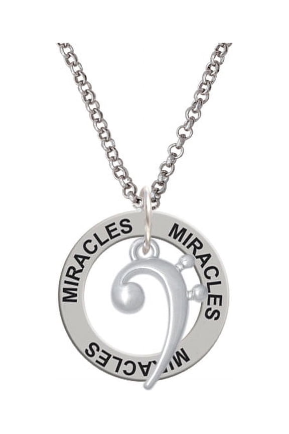 Bass Clef Miracles Affirmation Ring Necklace