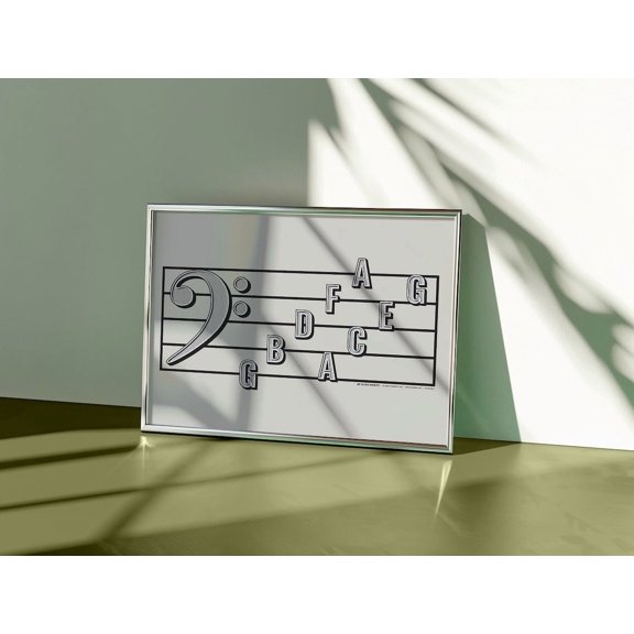 Bass Clef Note Names Music Education Cream