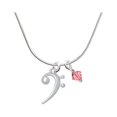 thumbnail image 1 of Bass Clef - Pink Bicone Crystal Necklace, 1 of 1