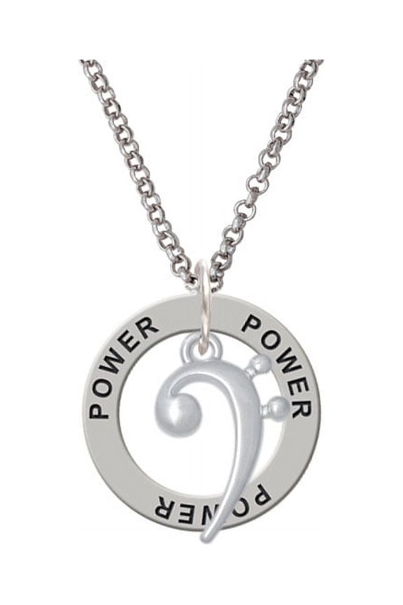 Bass Clef Power Affirmation Ring Necklace