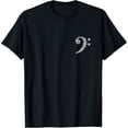thumbnail image 1 of Bass Clef (Vintage Gray Left) Bassist Bass Player T-Shirt, 1 of 6