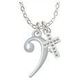 thumbnail image 1 of Bass Clef - White Crystal Cross Sophia Necklace, 18"+1", 1 of 2