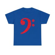 Bass Clef for Bass Players Distressed Red Tshirt
