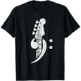 thumbnail image 1 of Bass Cleff - Headstock Bassist Bass Guitar Musician Music T-Shirt men and women can wear,black,white,creative gift, 1 of 4