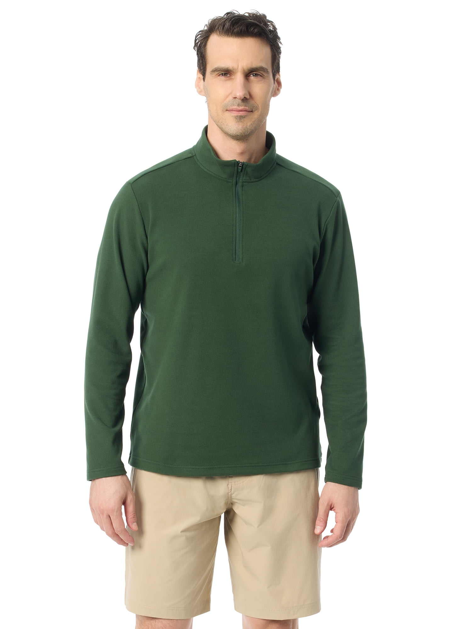 Bass & Co Men's & Big Men's Pro-Sueded Quarter Zip Heathered Pullover, Sizes S-XXXL