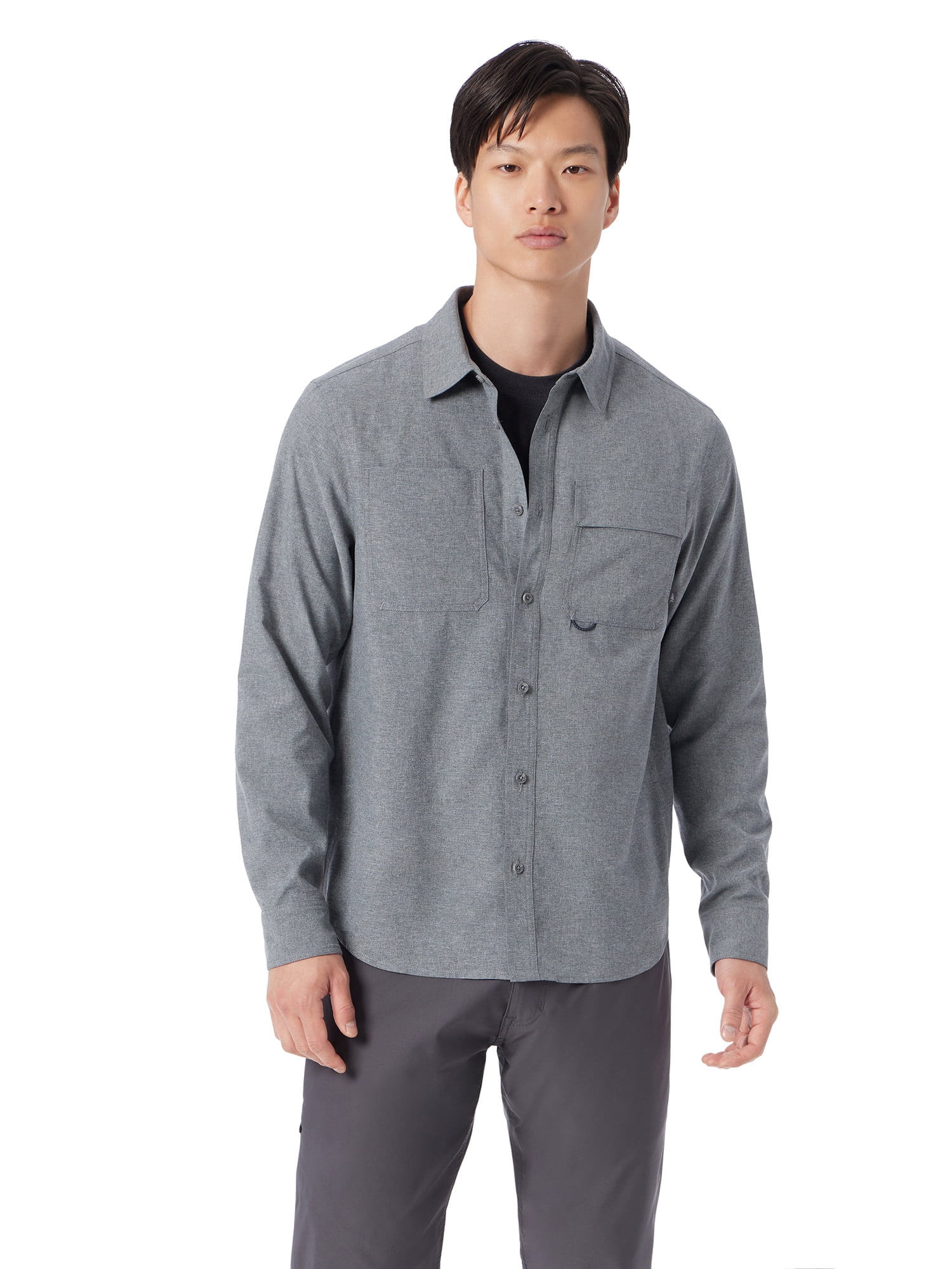 Bass & Co. Men's and Big Men's Easy Travel Shirt with Long Sleeves, Sizes S-3XL