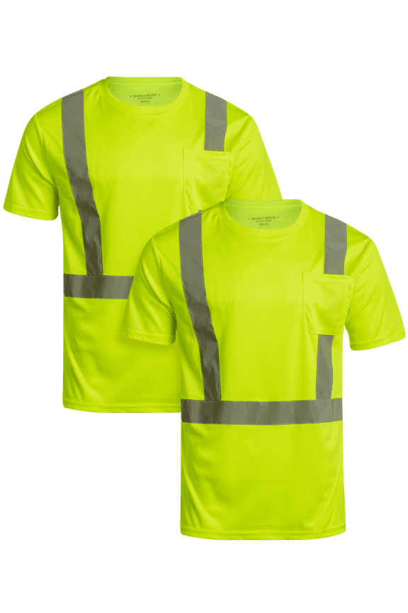 Men's ANSI/ISEA Class 3 High Visibility Shirt – 2 Pack Construction Safety T-Shirt