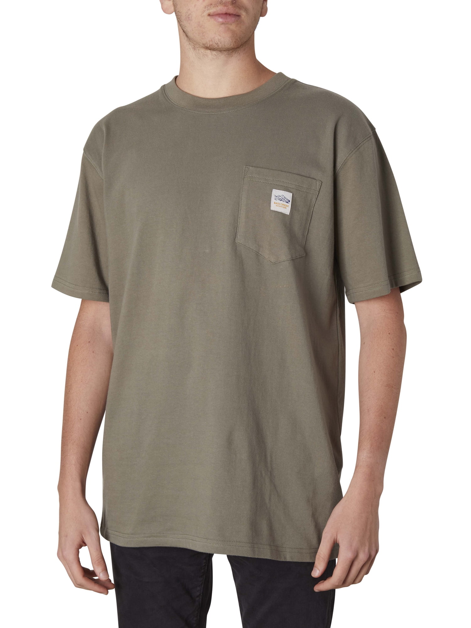 Bass Creek Outfitters Men's Cotton Pocket Tee, M-XXL, Comfortable