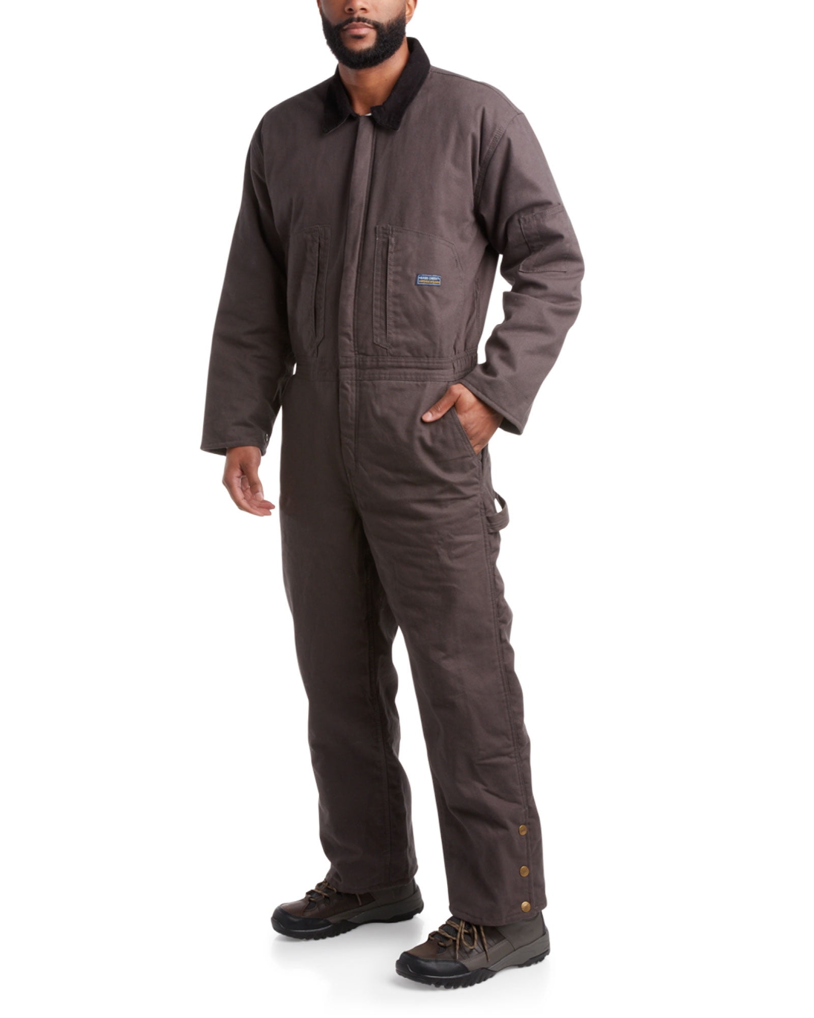 Bass Creek Outfitters Men's Coveralls -Insulated Duck Canvas Long Sleeve  Jumpsuit, Quilted Lining (M-3XL) 
