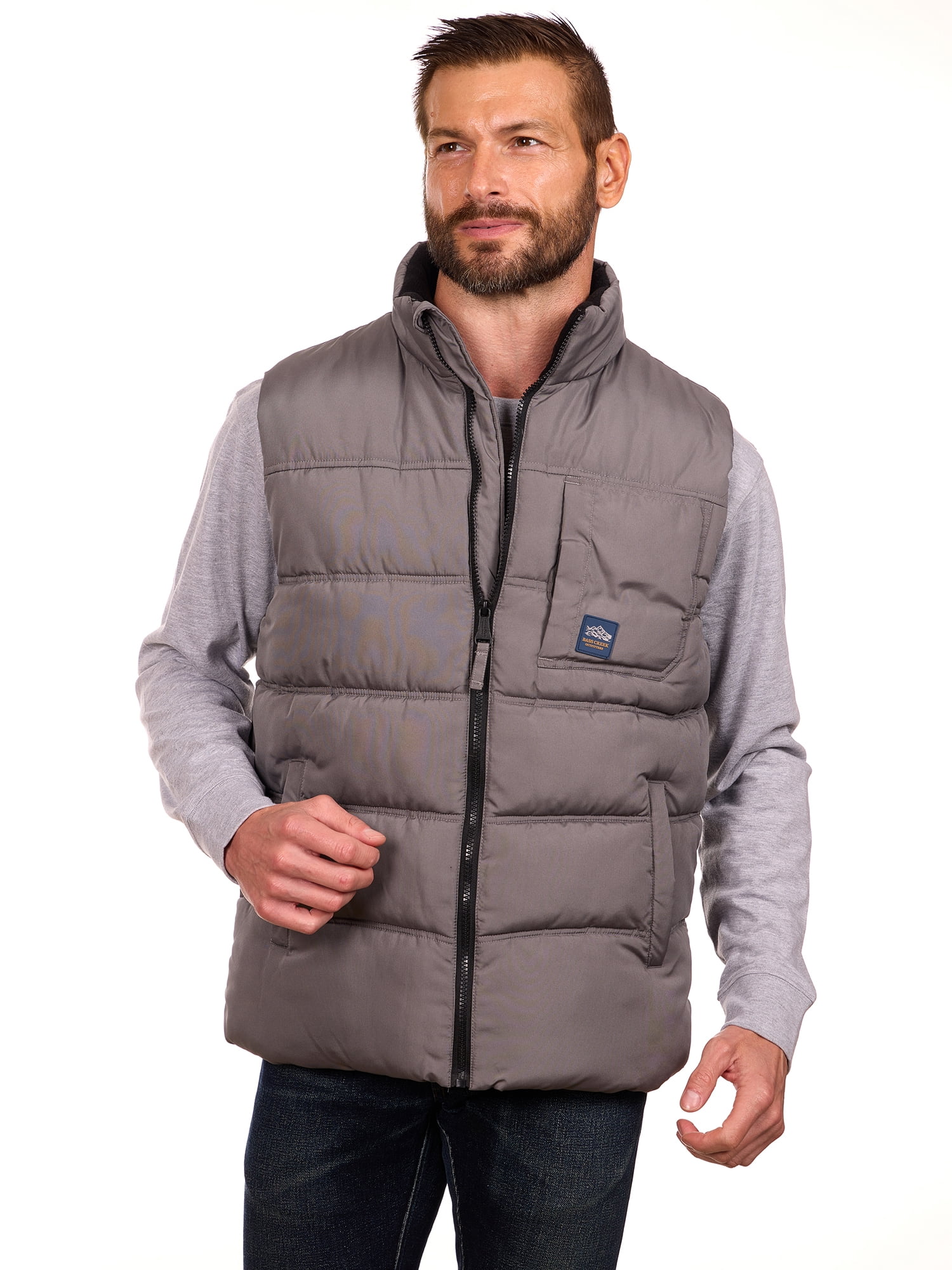 Bass Creek Outfitters Men's Double Needle Quilted Puffer Vest, Sizes M-XXL