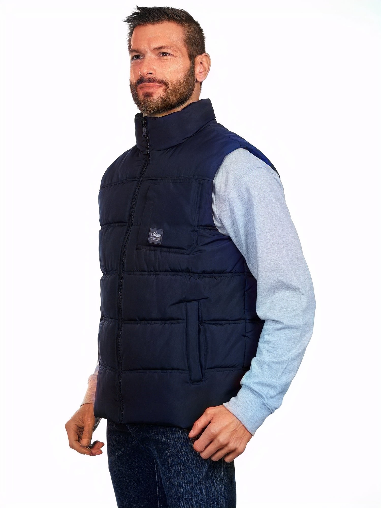 Bass Creek Outfitters Men's Double Needle Quilted Puffer Vest, Sizes M-XXL