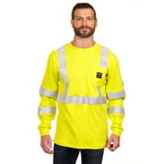 Bass Creek Outfitters Men's Flame Resistant Hi-Vis Safety Long Sleeve Knit Top, Sizes M-2XL