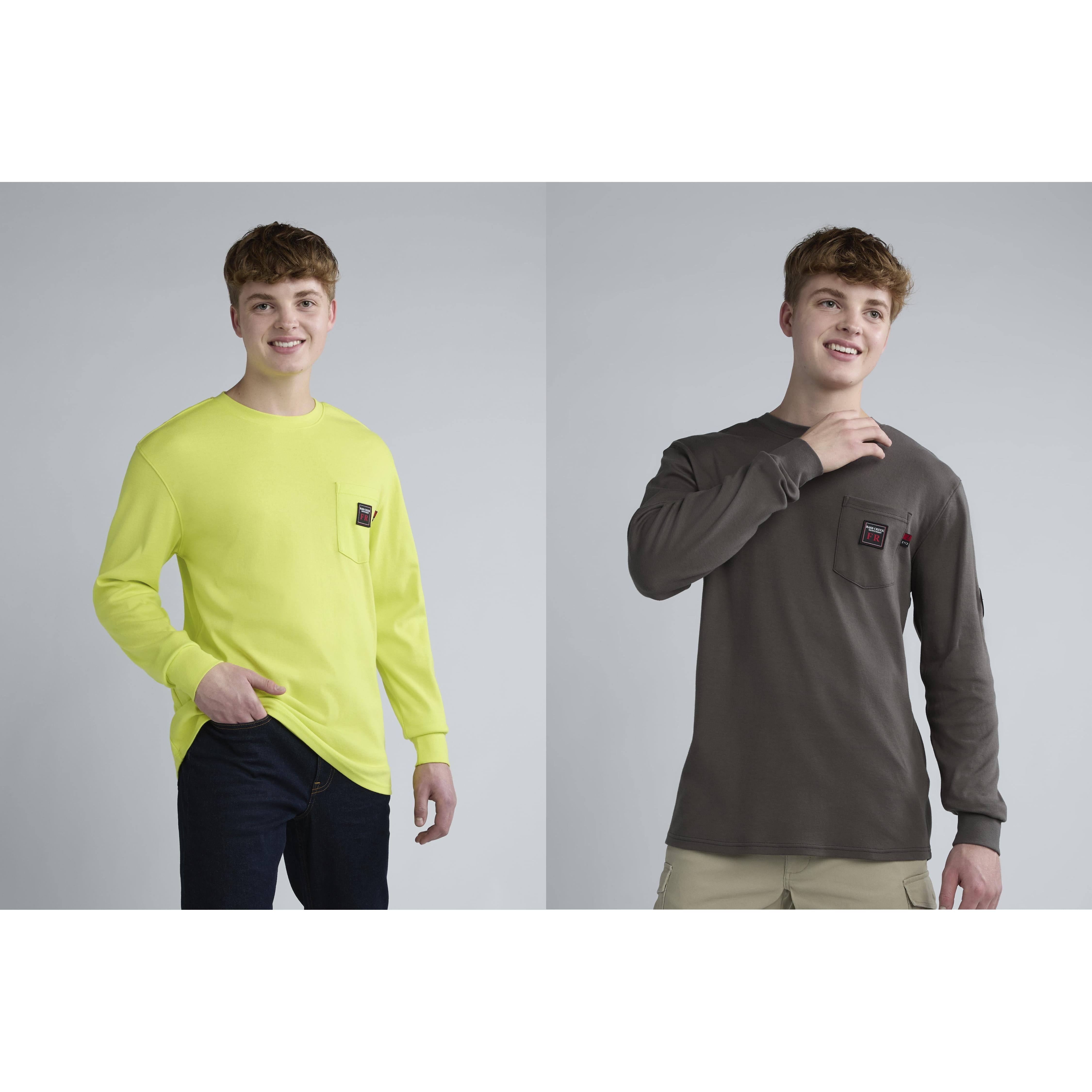 Bass Creek Outfitters Men's Flame Resistant Long Sleeve Crewneck Knit Top, Sizes M-XXL