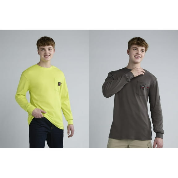 Bass Creek Outfitters Men's Flame Resistant Long Sleeve Crewneck Knit Top, Sizes M-XXL