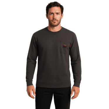 Bass Creek Outfitters Men's Flame Resistant Long Sleeve Crewneck Knit Top, Sizes M-XXL