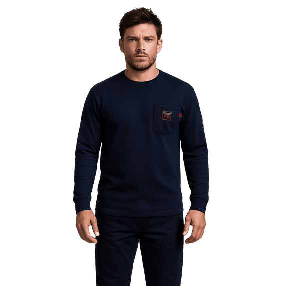Bass Creek Outfitters Men's Flame Resistant Long Sleeve Crewneck Knit Top, Sizes M-2XL