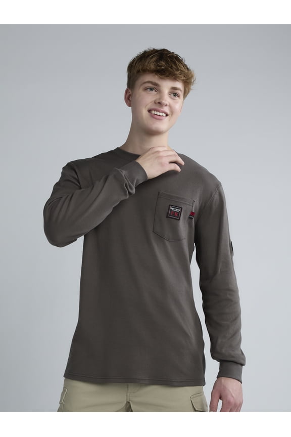 Men's Flame Resistant Long Sleeve Crewneck Knit Top, Sizes M-2XL