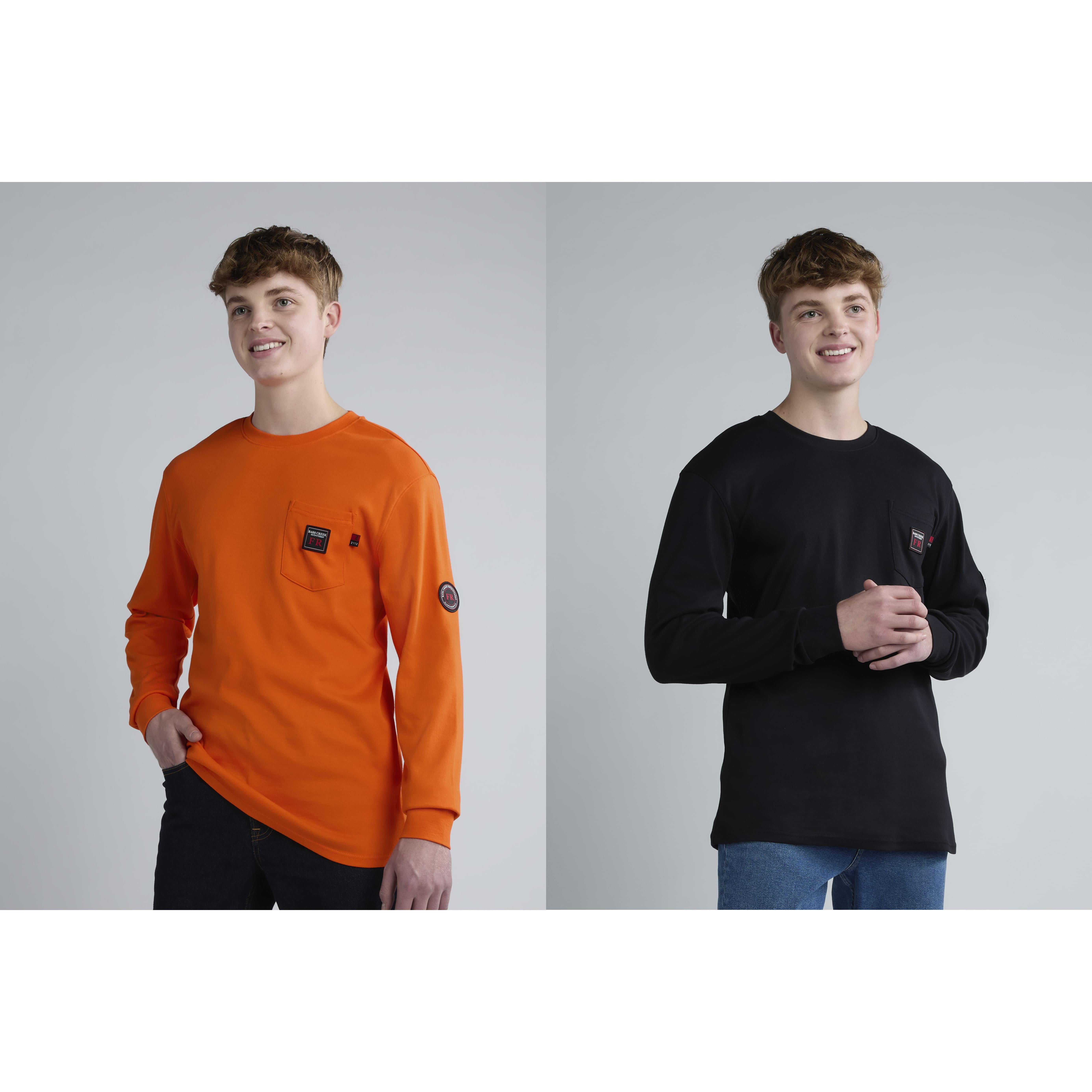 Bass Creek Outfitters Men's Flame Resistant Long Sleeve Crewneck Knit Top, Sizes M-XXL