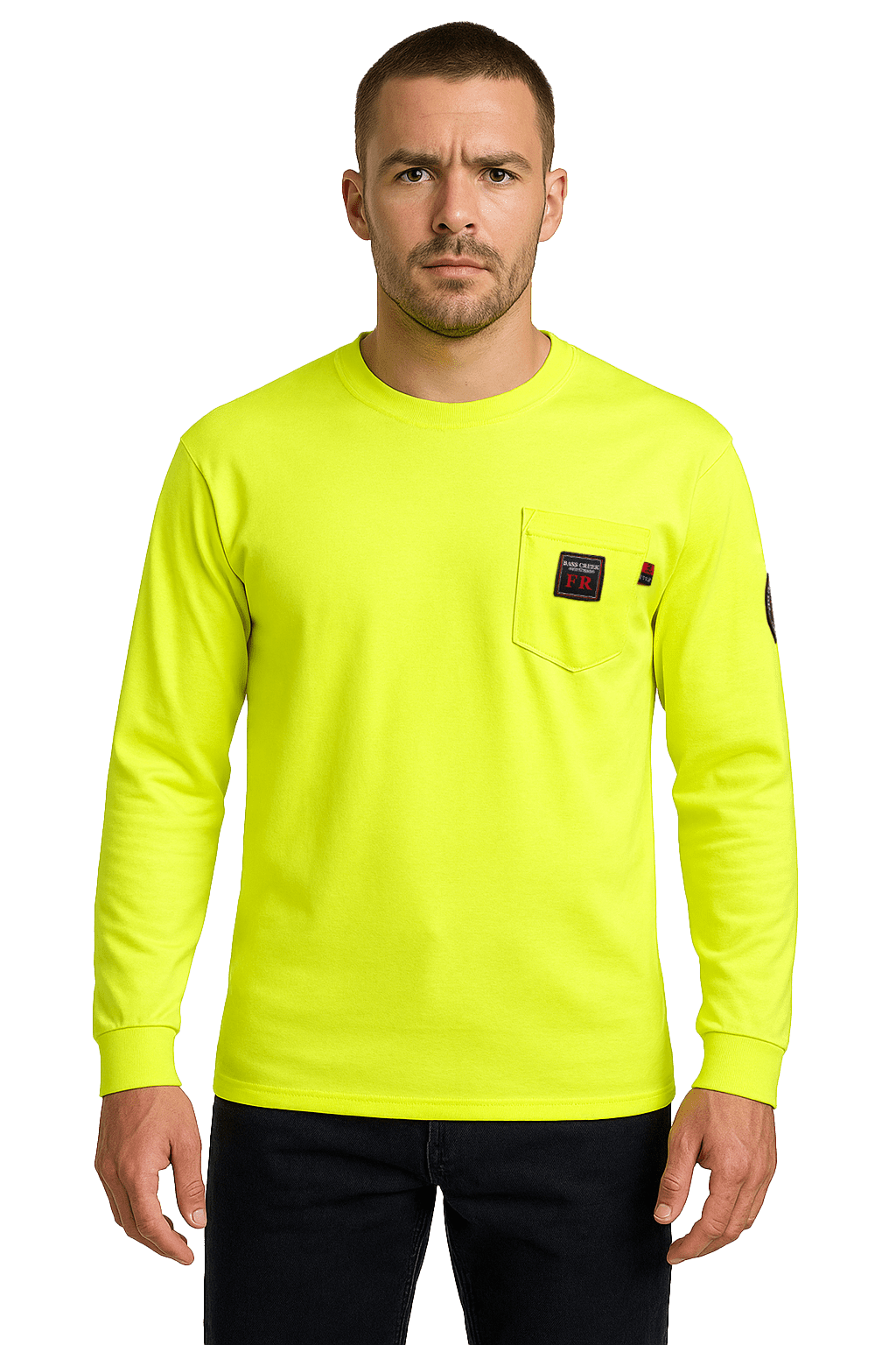 Bass Creek Outfitters Men's Flame Resistant Long Sleeve Crewneck Knit Top, Sizes M-2XL