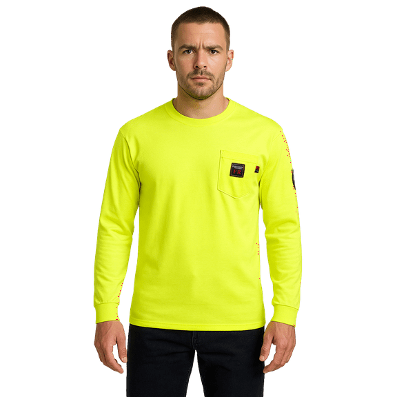 Bass Creek Outfitters Men's Flame Resistant Long Sleeve Crewneck Knit Top, Sizes M-2XL