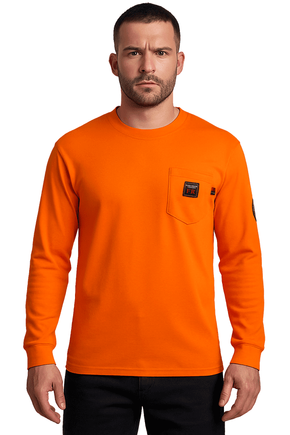 Men's Flame Resistant Long Sleeve Crewneck Knit Top, Sizes M-2XL