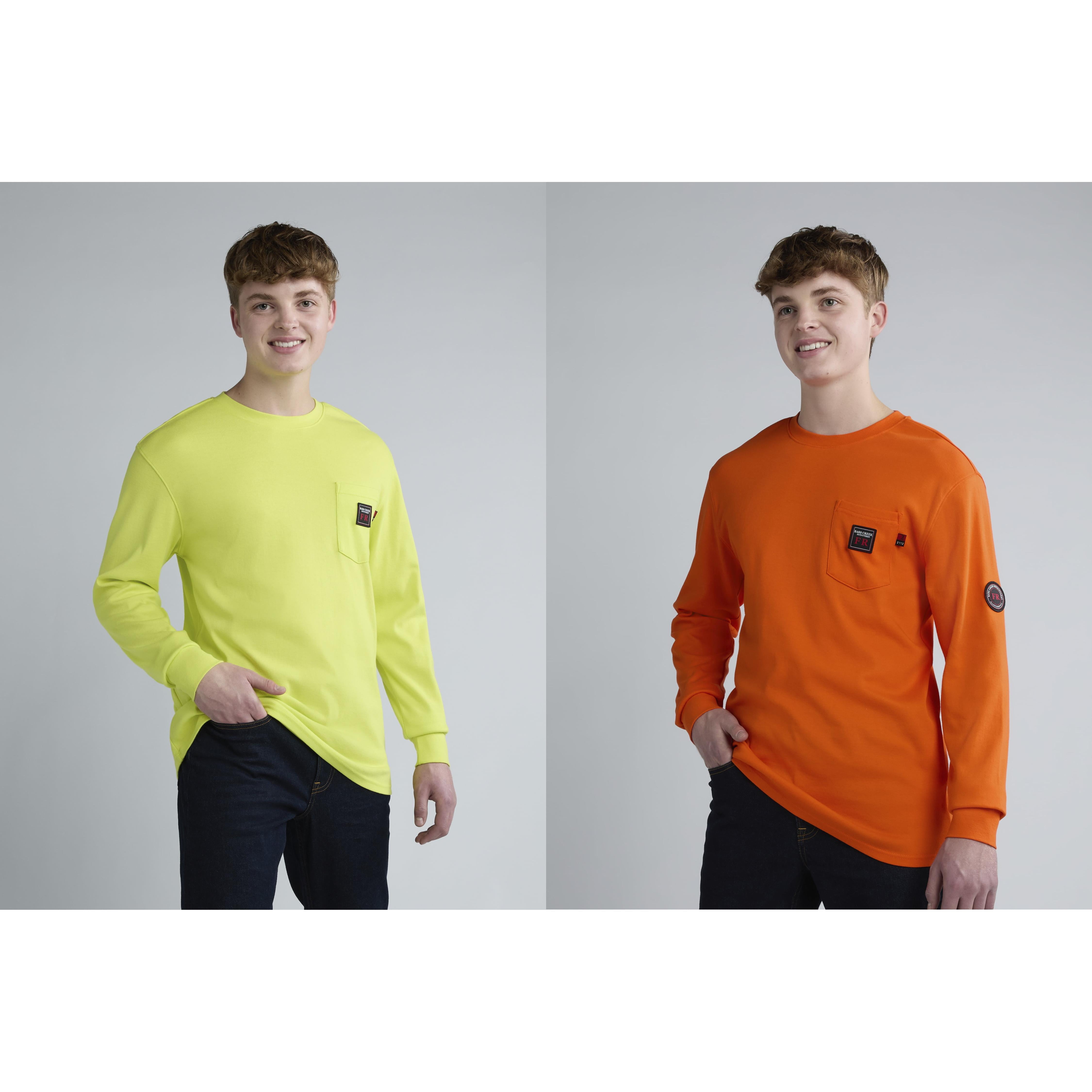 Bass Creek Outfitters Men's Flame Resistant Long Sleeve Crewneck Knit Top, Sizes M-XXL