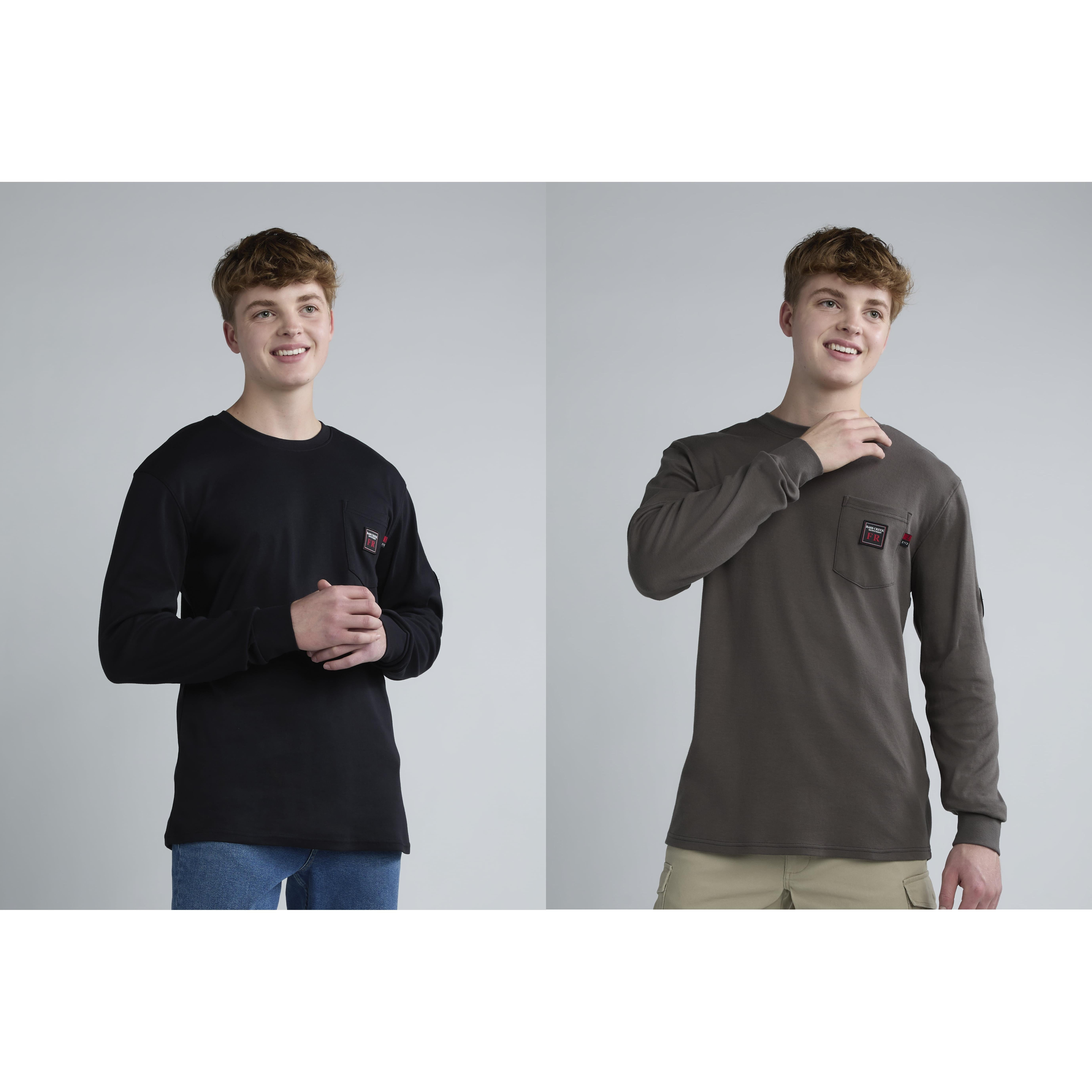 Bass Creek Outfitters Men's Flame Resistant Long Sleeve Crewneck Knit Top, Sizes M-XXL