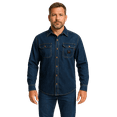 thumbnail image 1 of Bass Creek Outfitters Men's Flame Resistant Long Sleeve Denim Work Shirt, Sizes M-XXL, 1 of 7