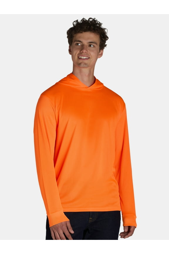 Men's Polyester Performance Work Hoodie with Long Sleeves, Sizes M-2XL