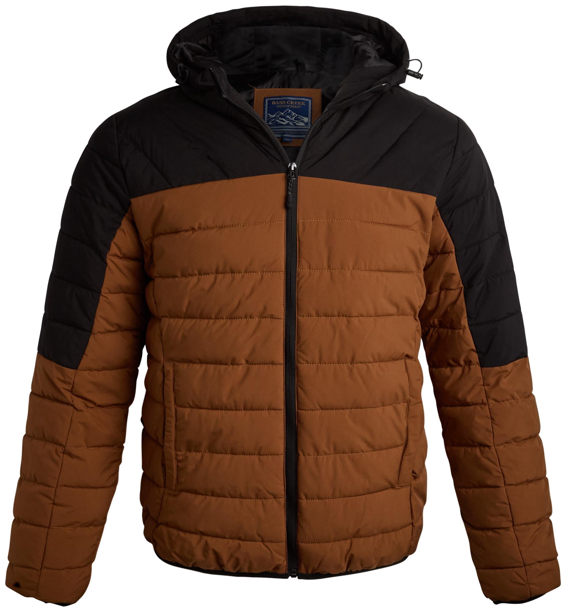Mens Puffer Jacket - Midweight Quilted Hooded Winter Coat Mens Outdoor Jacket