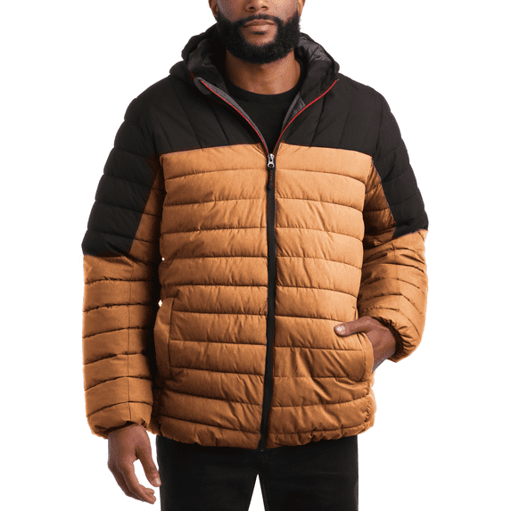 Bass Creek Outfitters Mens Puffer Jacket - Midweight Quilted Hooded Winter Coat Mens Outdoor Jacket