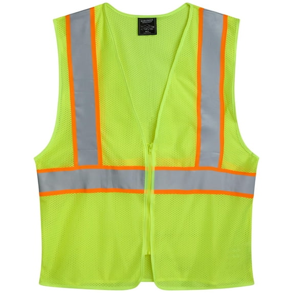 Bass Creek Outfitters Men's Reflective Safety Vest - High Visibility Mesh Work Vest for Men (M-XXL)