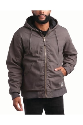 Mens Canvas Jacket - Heavy Duty Tricot Lined Insulated Duck Work Jacket for Men