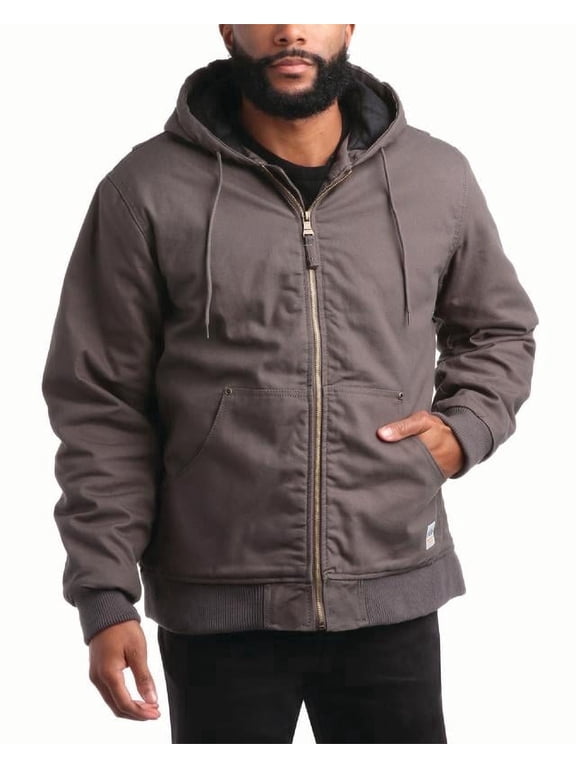 Mens Canvas Jacket - Heavy Duty Tricot Lined Insulated Duck Work Jacket for Men