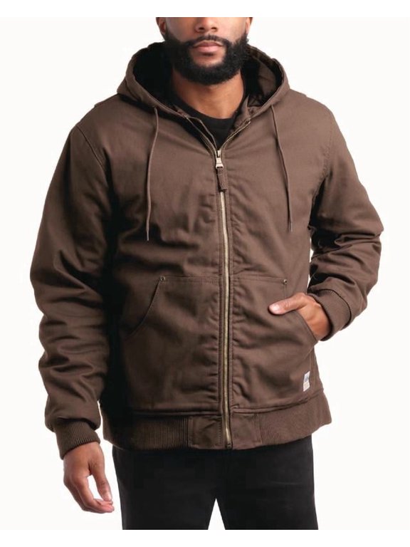 Mens Canvas Jacket - Heavy Duty Tricot Lined Insulated Duck Work Jacket for Men