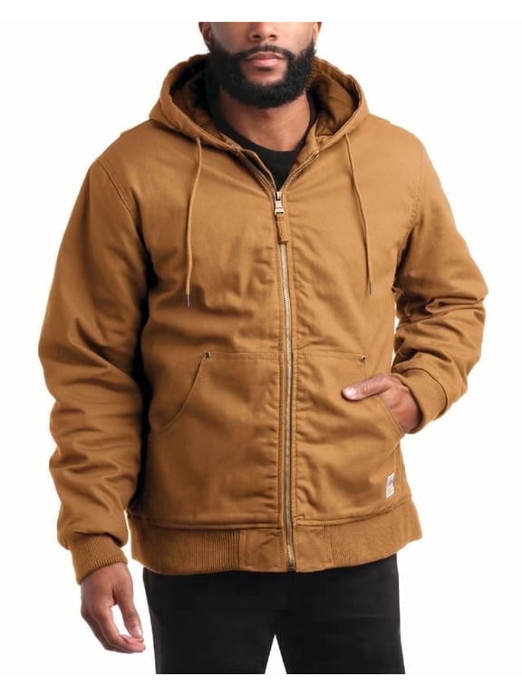 Mens Canvas Jacket - Heavy Duty Tricot Lined Insulated Duck Work Jacket for Men