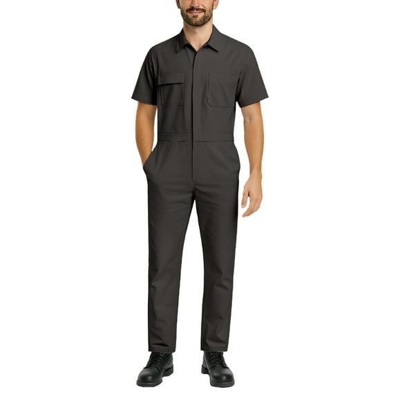 Bass Creek Outfitters Mens Coveralls - Short Sleeve Coveralls for Men with Elastic Waistband (M-2XL)