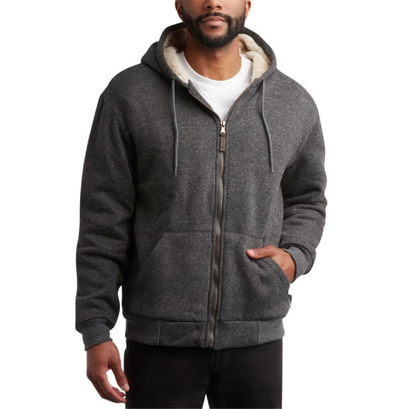 Bass Creek Outfitters Mens High Vis Hoodie - Heavyweight Sherpa Lined Safety Work Hoodies for Men