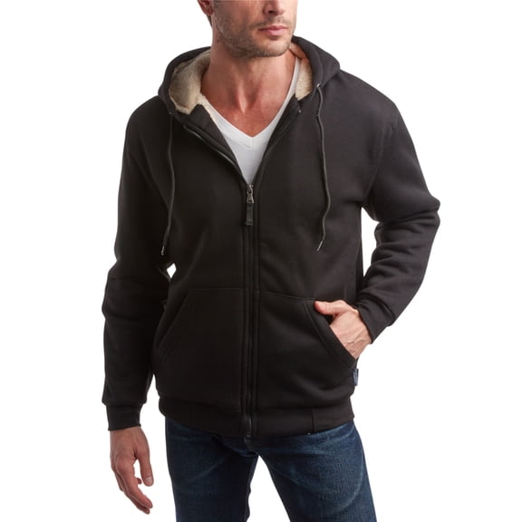 Bass Creek Outfitters Mens Work Hoodie Sherpa Fleece Lined Heavy Duty Zip Up Work Sweatshirt for Men