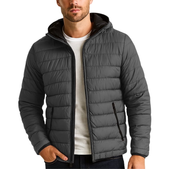 Bass Creek Outfitters Mens Puffer Jacket - Lightweight Water Resistant Insulated Hooded Jacket for Men