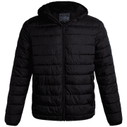 BASS CREEK OUTFITTERS Mens Puffer Jacket - Waterproof Zip Up Hooded Lightweight Jacket for Men
