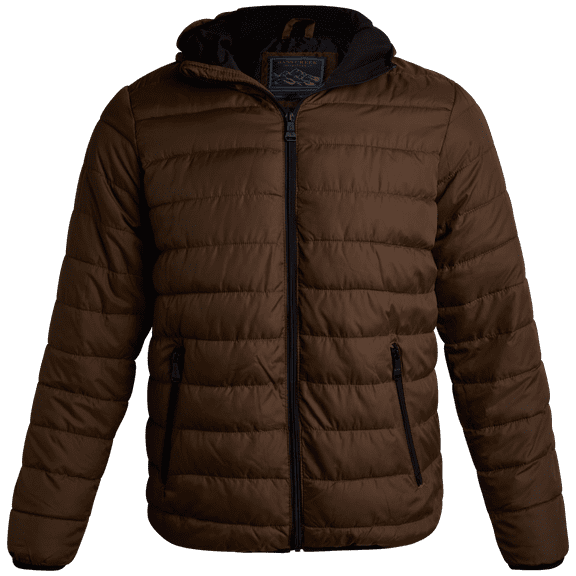 Bass Creek Outfitters Mens Puffer Jacket - Waterproof Zip Up Hooded Lightweight Jacket for Men