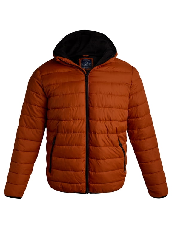 Mens Puffer Jacket - Lightweight Water Resistant Insulated Hooded Jacket for Men