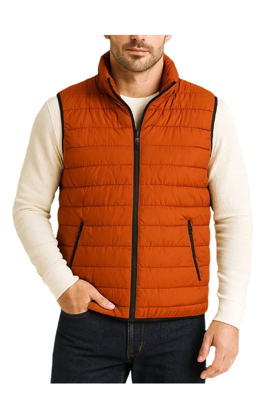 Mens Puffer Vest - Lightweight Outdoor Zip Up Sleeveless Packable Vest